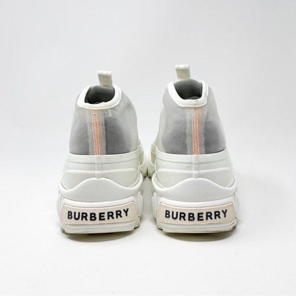 Burberry Arthur White Mesh Low Top Sneakers Chunky Shoes Made In Italy Size 37 - Picture 6 of 15